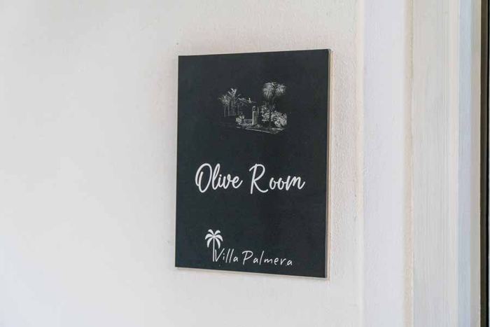 Olive Room name board at Villa Palmera