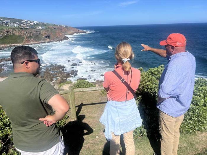 Visitors at the mouth of a Pinnacle Point cave